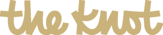 Elegant, gold script spelling "the knot," suggesting themes of weddings, love, and celebrations. A stylish, modern design.
